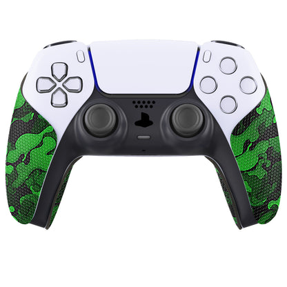 PlayVital Anti-Skid Sweat-Absorbent Controller Grip for PS5 Controller, Professional Textured Soft Rubber Pads Handle Grips for PS5 Controller - Black Green Camouflage - PFPJ064 PlayVital