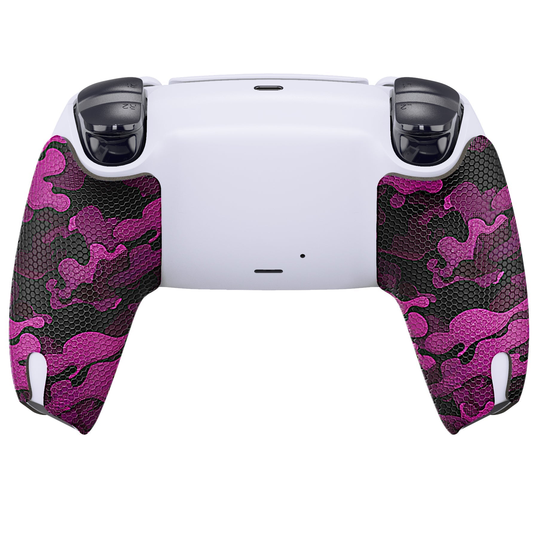 PlayVital Anti-Skid Sweat-Absorbent Controller Grip for PS5 Controller, Professional Textured Soft Rubber Pads Handle Grips for PS5 Controller - Rose Red Black Camouflage - PFPJ066 PlayVital