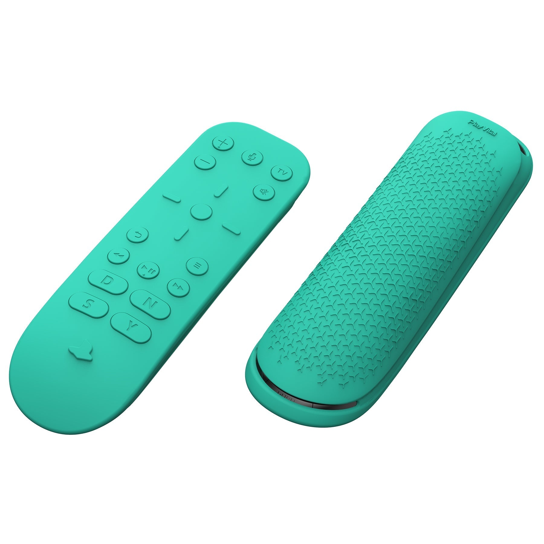 PlayVital Aqua Green Silicone Protective Remote Case for PS5 Media Remote Cover, Ergonomic Design Full Body Protector Skin for PS5 Remote Control - PFPJ075 PlayVital