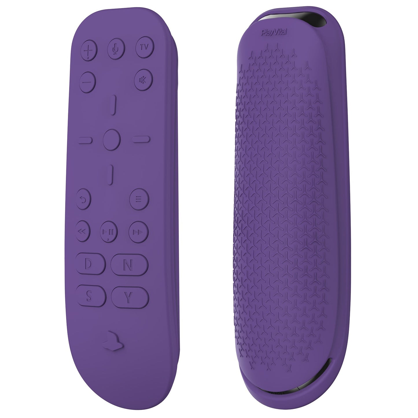 PlayVital Purple Silicone Protective Remote Case for PS5 Media Remote Cover, Ergonomic Design Full Body Protector Skin for PS5 Remote Control - PFPJ078 PlayVital