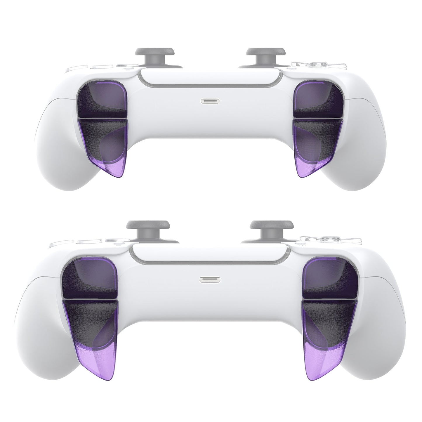 PlayVital Clear Atomic Purple 2 Pair Shoulder Buttons Extension Triggers for PS5 Controller, Game Improvement Adjusters for PS5 Controller, Bumper Trigger Extenders for PS5 Controller - PFPJ087 PlayVital