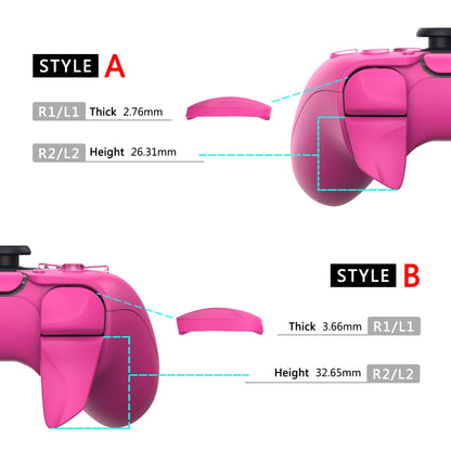 PlayVital Nova Pink 2 Pair Shoulder Buttons Extension Triggers for PS5 Controller, Game Improvement Adjusters for PS5 Controller, Bumper Trigger Extenders for PS5 Controller - PFPJ088 PlayVital