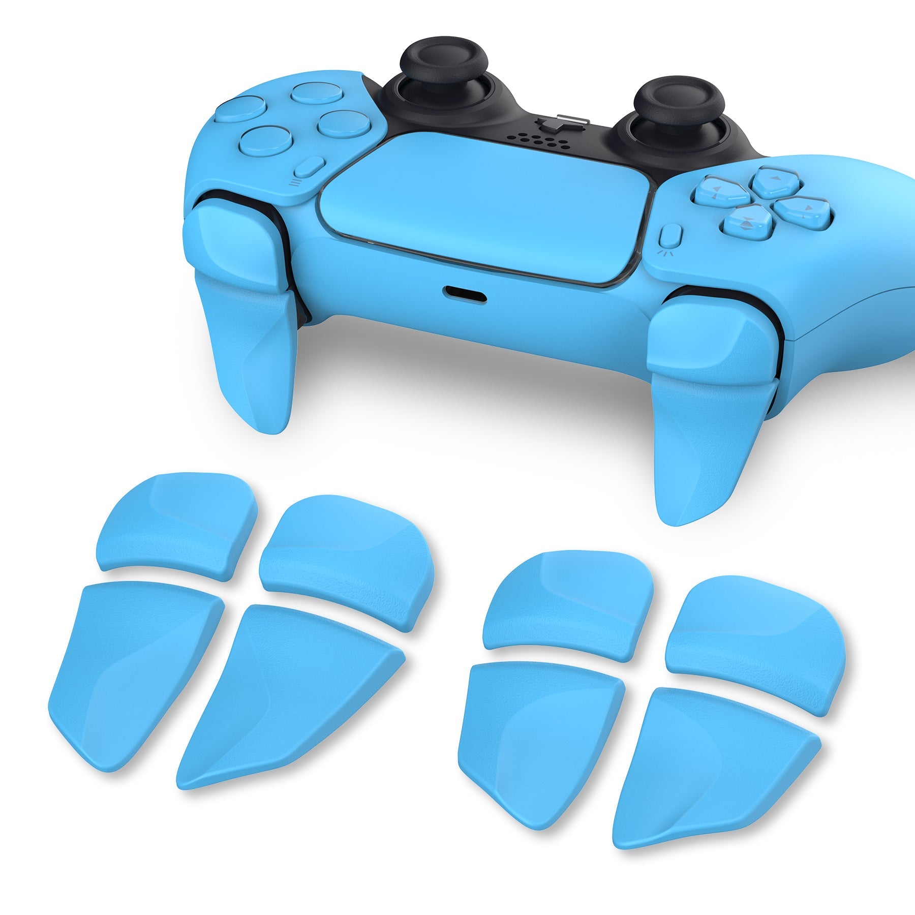 PlayVital Starlight Blue 2 Pair Shoulder Buttons Extension Triggers for PS5 Controller, Game Improvement Adjusters for PS5 Controller, Bumper Trigger Extenders for PS5 Controller - PFPJ089 PlayVital