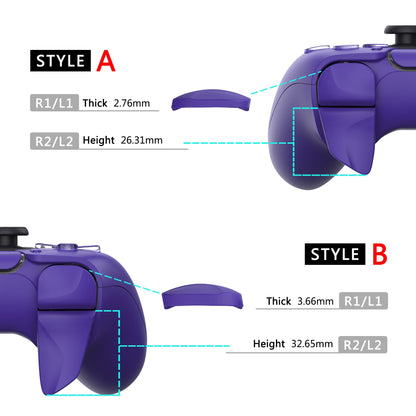 PlayVital Galactic Purple 2 Pair Shoulder Buttons Extension Triggers for PS5 Controller, Game Improvement Adjusters for PS5 Controller, Bumper Trigger Extenders for PS5 Controller - PFPJ090 PlayVital