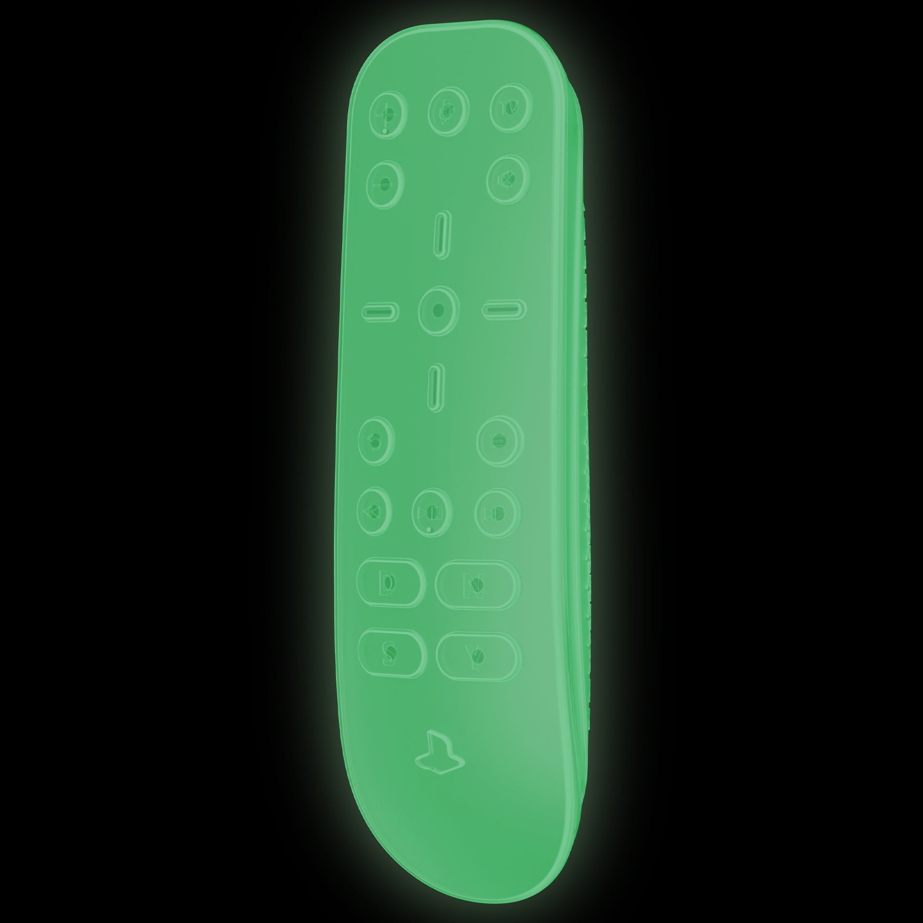 PlayVital Glow in Dark Green Silicone Protective Remote Case for PS5 Media Remote Cover, Ergonomic Design Full Body Protector Skin for PS5 Remote Control - PFPJ103 PlayVital