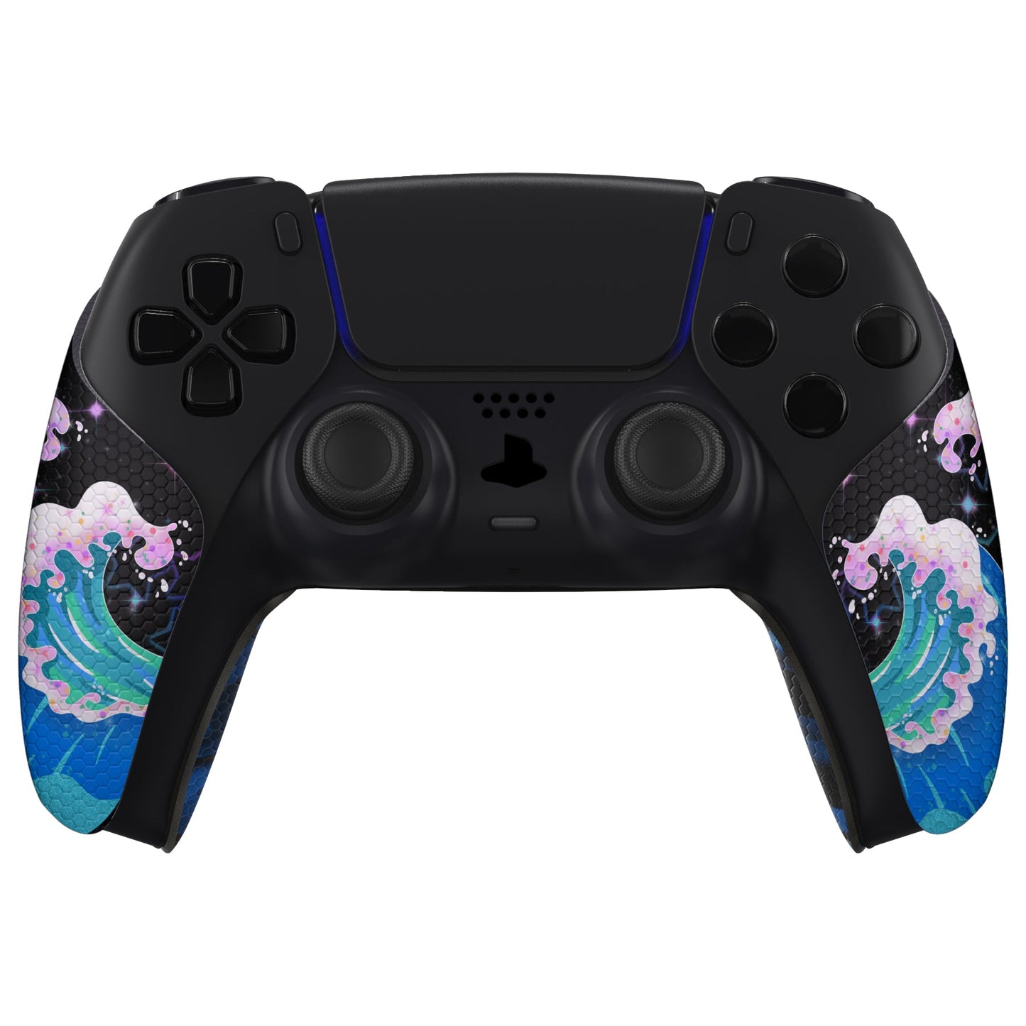 PlayVital Shimmering Waves Anti-Skid Sweat-Absorbent Controller Grip for PS5 Controller, Professional Textured Soft Rubber Pads Handle Grips for PS5 Controller - PFPJ106 PlayVital