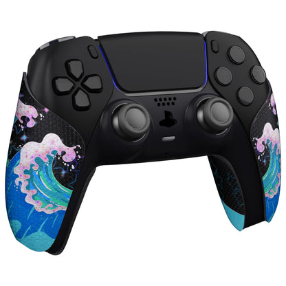 PlayVital Shimmering Waves Anti-Skid Sweat-Absorbent Controller Grip for PS5 Controller, Professional Textured Soft Rubber Pads Handle Grips for PS5 Controller - PFPJ106 PlayVital