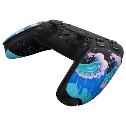 PlayVital Shimmering Waves Anti-Skid Sweat-Absorbent Controller Grip for PS5 Controller, Professional Textured Soft Rubber Pads Handle Grips for PS5 Controller - PFPJ106 PlayVital