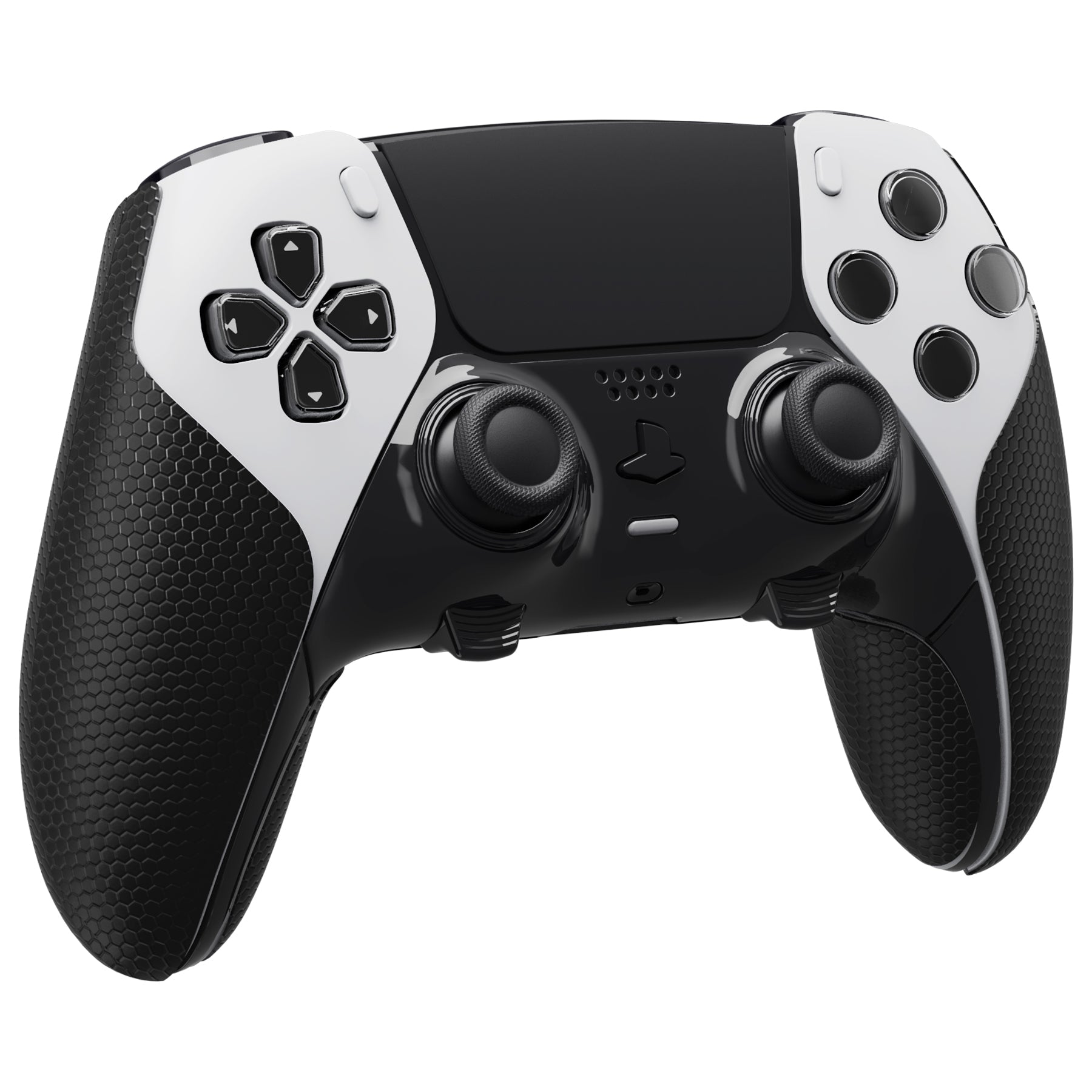 PlayVital Anti-Skid Sweat-Absorbent Controller Grip for ps5 Edge Wireless Controller, Professional Textured Soft PU Handle Grips Anti Sweat Protector for ps5 Edge Controller - Black - PFPJ112 PlayVital