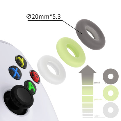 Products PlayVital 5 Pairs Aim Assist Target Motion Control Precision Rings for ps5, for ps4, for Xbox Series X/S, Xbox One, Xbox 360, for Switch Pro Controller, for Steam Deck - Clear Black White & Glow in Dark Green - PFPJ118 PlayVital