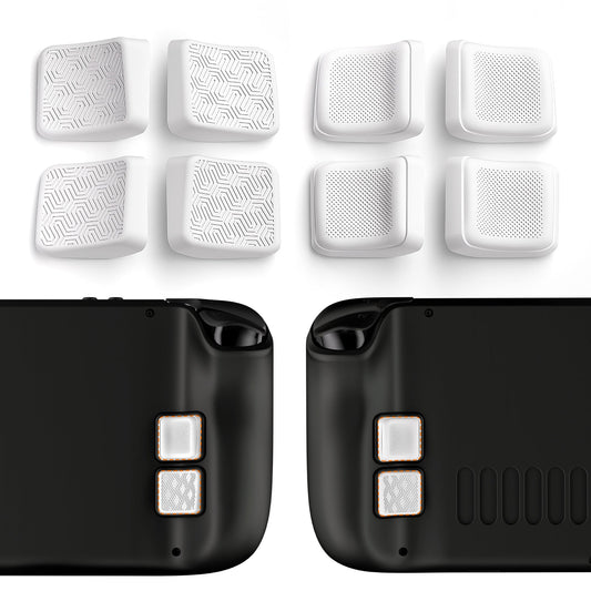 PlayVital MIX Version Back Button Enhancement Set for Steam Deck, Grip Improvement Button Protection Kit for Steam Deck - Streamlined & Studded Design - White - PGSDM013 playvital