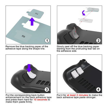PlayVital Mix Version Back Button Enhancement Set for Steam Deck LCD, Grip Improvement Button Protection Kit for Steam Deck OLED - Streamlined & Studded Design - White - PGSDM013 playvital