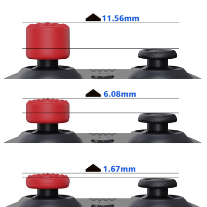 PlayVital Passion Red Ergonomic Stick Caps Thumb Grips for PS5, PS4, Xbox Series X/S, Xbox One, Xbox One X/S, Switch Pro Controller - with 3 Height Convex and Concave - Diamond Grain & Crack Bomb Design - PJM2015 PlayVital