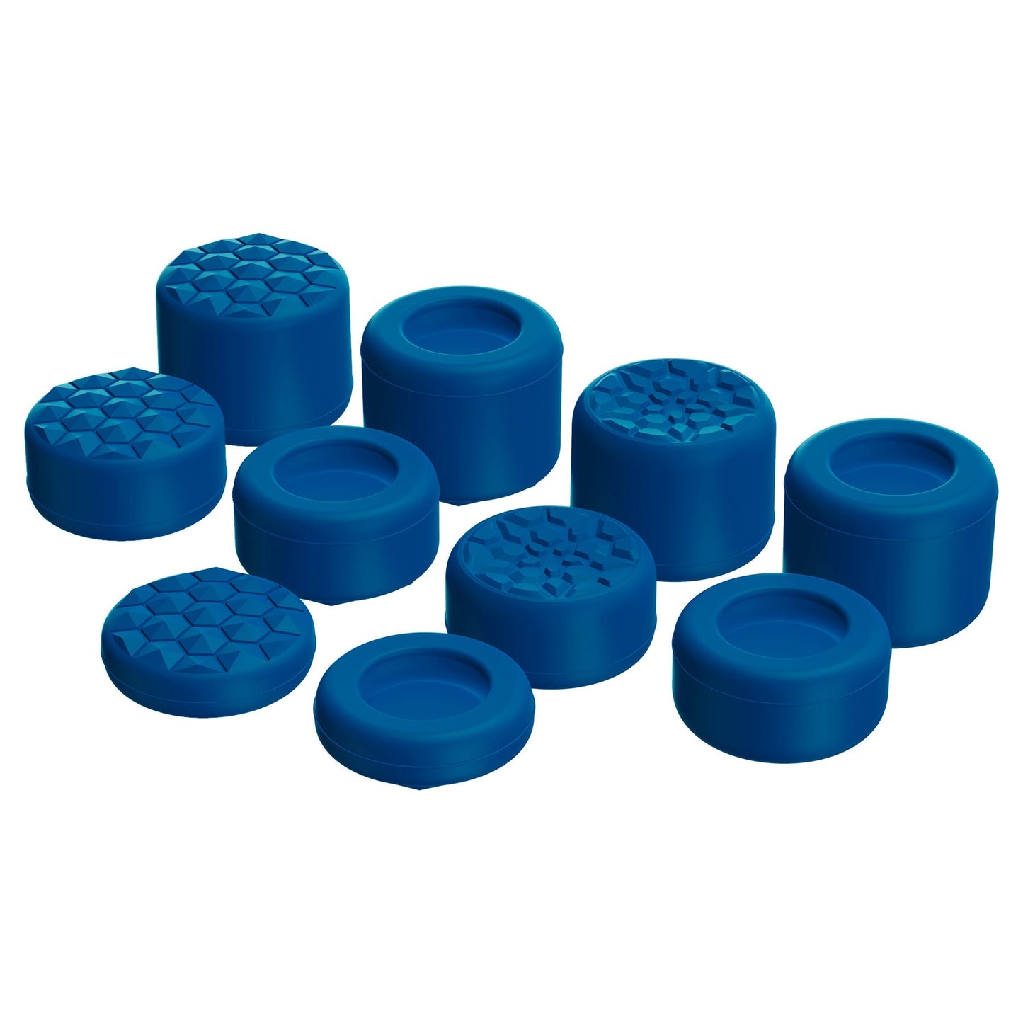 PlayVital Blue Ergonomic Stick Caps Thumb Grips for PS5, PS4, Xbox Series X/S, Xbox One, Xbox One X/S, Switch Pro Controller - with 3 Height Convex and Concave - Diamond Grain & Crack Bomb Design - PJM2016 PlayVital