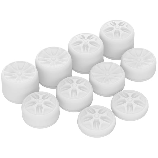 PlayVital White Ergonomic Analog Joystick Caps for Xbox Series X/S, Xbox One, Xbox One X/S, PS5, PS4, Switch Pro Controller - with 3 Height Convex and Concave - Pentagram & Rotary Wheels Design - PJM2018 PlayVital