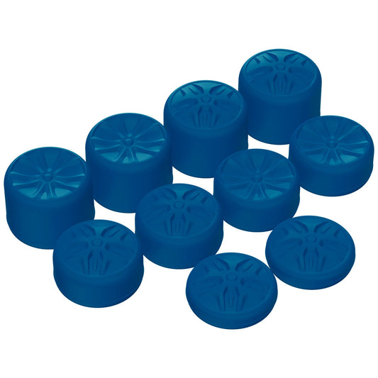 PlayVital Blue Ergonomic Analog Joystick Caps for Xbox Series X/S, Xbox One, Xbox One X/S, PS5, PS4, Switch Pro Controller - with 3 Height Convex and Concave - Pentagram & Rotary Wheels Design - PJM2020 PlayVital