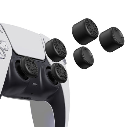 PlayVital Black Ergonomic Thumb Stick Grips for Nintendo Switch Pro, PS5, PS4, Xbox Series X/S, Xbox One, Xbox One X/S Controller - with 3 Height Convex and Concave - Raised Dots & Studded Design - PJM2021 PlayVital