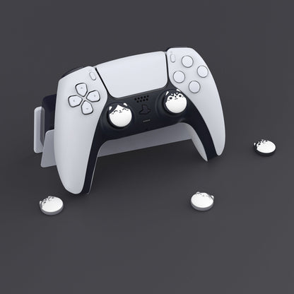 PlayVital Husky & Kitty Cute Thumb Grip Caps for PS5/4 Controller, Silicone Analog Stick Caps Cover for Xbox Series X/S, Thumbstick Caps for Switch Pro Controller - Navy Blue & Light Gray - PJM2038 PlayVital