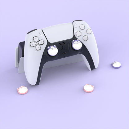 PlayVital Husky & Kitty Cute Thumb Grip Caps for PS5/4 Controller, Silicone Analog Stick Caps Cover for Xbox Series X/S, Thumbstick Caps for Switch Pro Controller - Pale Red & Light Violet - PJM2039 PlayVital