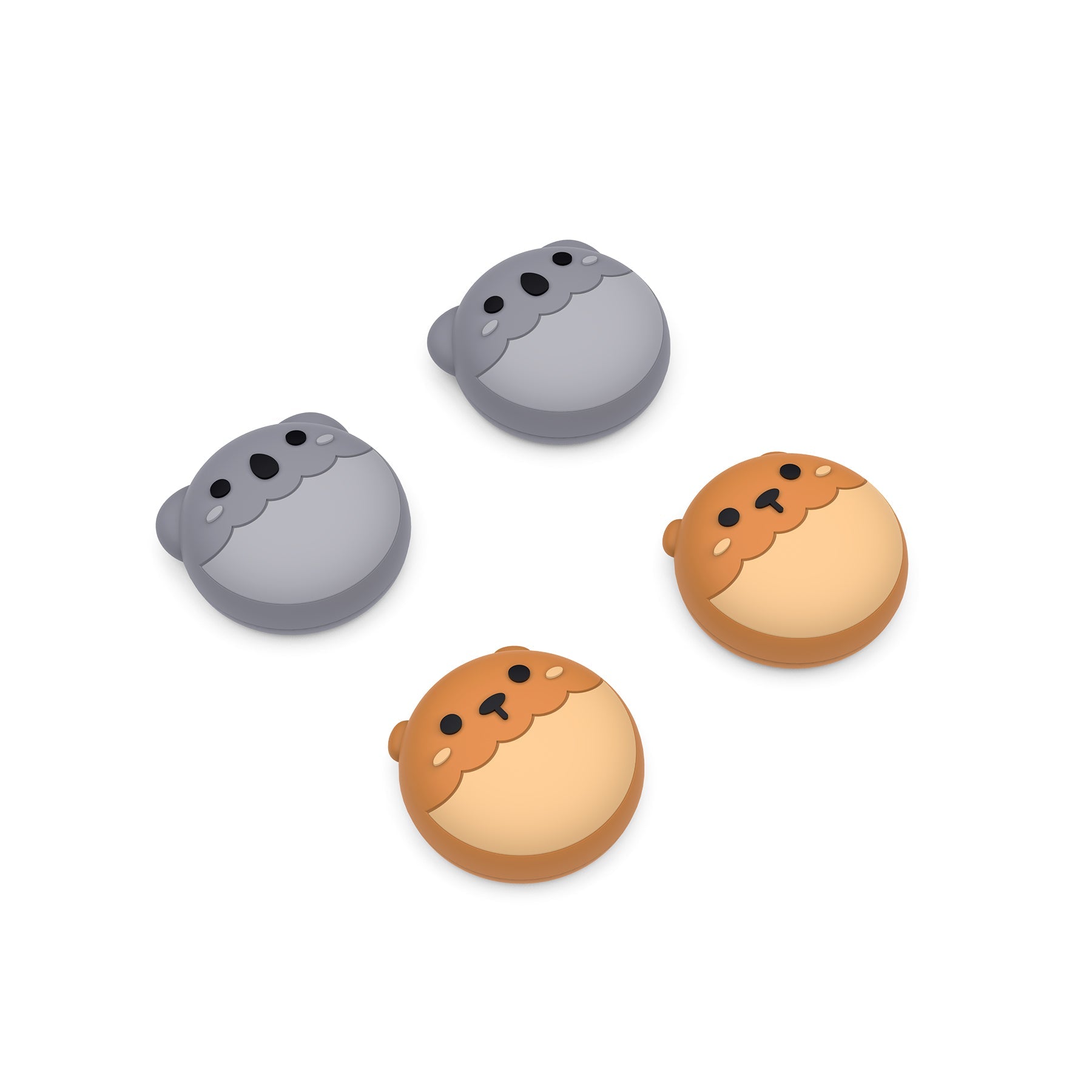 PlayVital Cute Thumb Grip Caps for ps5/4 Controller, Silicone Analog Stick Caps Cover for Xbox Series X/S, Thumbstick Caps for Switch Pro Controller - Brown Bear & Koala - PJM3001 PlayVital