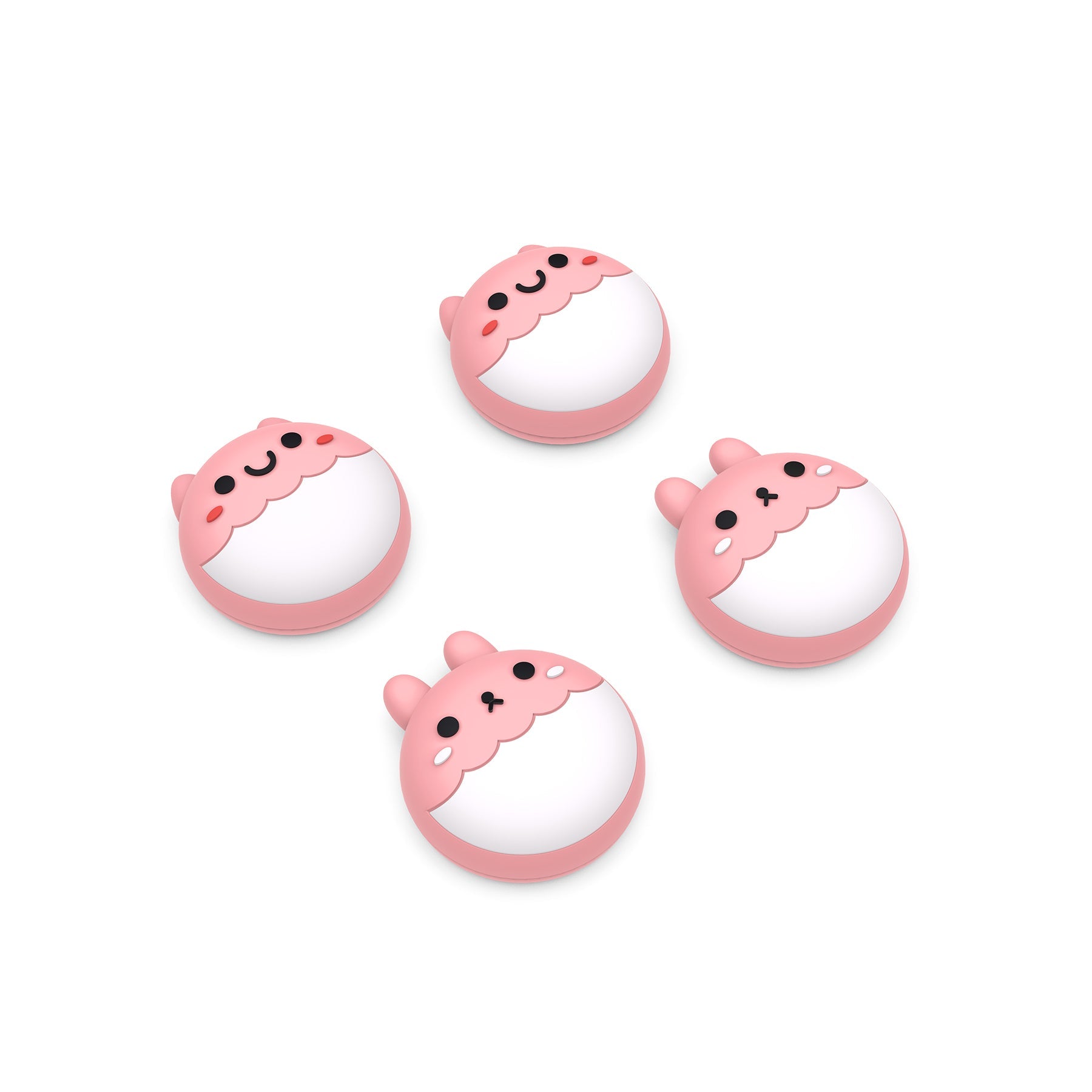 PlayVital Rabbit & Squirrel Cute Thumb Grip Caps for ps5/4 Controller, Silicone Analog Stick Caps Cover for Xbox Series X/S, Thumbstick Caps for Switch Pro Controller - Pale Red - PJM3002 PlayVital