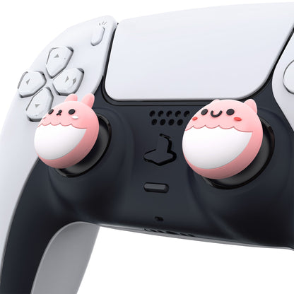 PlayVital Rabbit & Squirrel Cute Thumb Grip Caps for ps5/4 Controller, Silicone Analog Stick Caps Cover for Xbox Series X/S, Thumbstick Caps for Switch Pro Controller - Pale Red - PJM3002 PlayVital