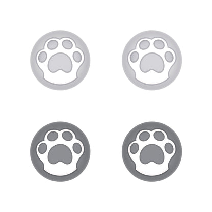 PlayVital Cat Paw Cute Thumb Grip Caps for ps5/4 Controller, Silicone Analog Stick Caps Cover for Xbox Series X/S, Thumbstick Caps for Switch Pro Controller - Gray & Light Gray - PJM3006 PlayVital