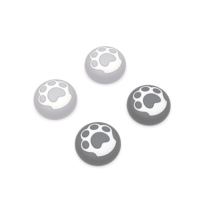 PlayVital Cat Paw Cute Thumb Grip Caps for ps5/4 Controller, Silicone Analog Stick Caps Cover for Xbox Series X/S, Thumbstick Caps for Switch Pro Controller - Gray & Light Gray - PJM3006 PlayVital