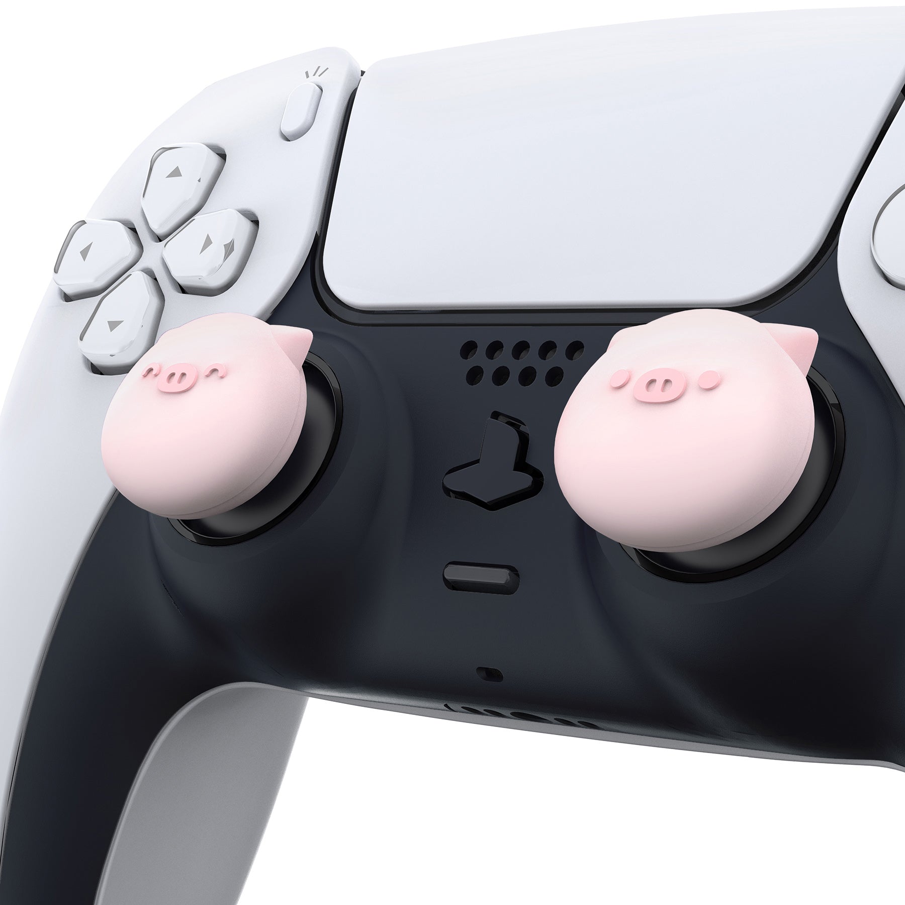 PlayVital Cute Thumb Grip Caps for ps5/4 Controller, Silicone Analog Stick Caps Cover for Xbox Series X/S, Thumbstick Caps for Switch Pro Controller - Chubby Piggy - PJM3011 PlayVital