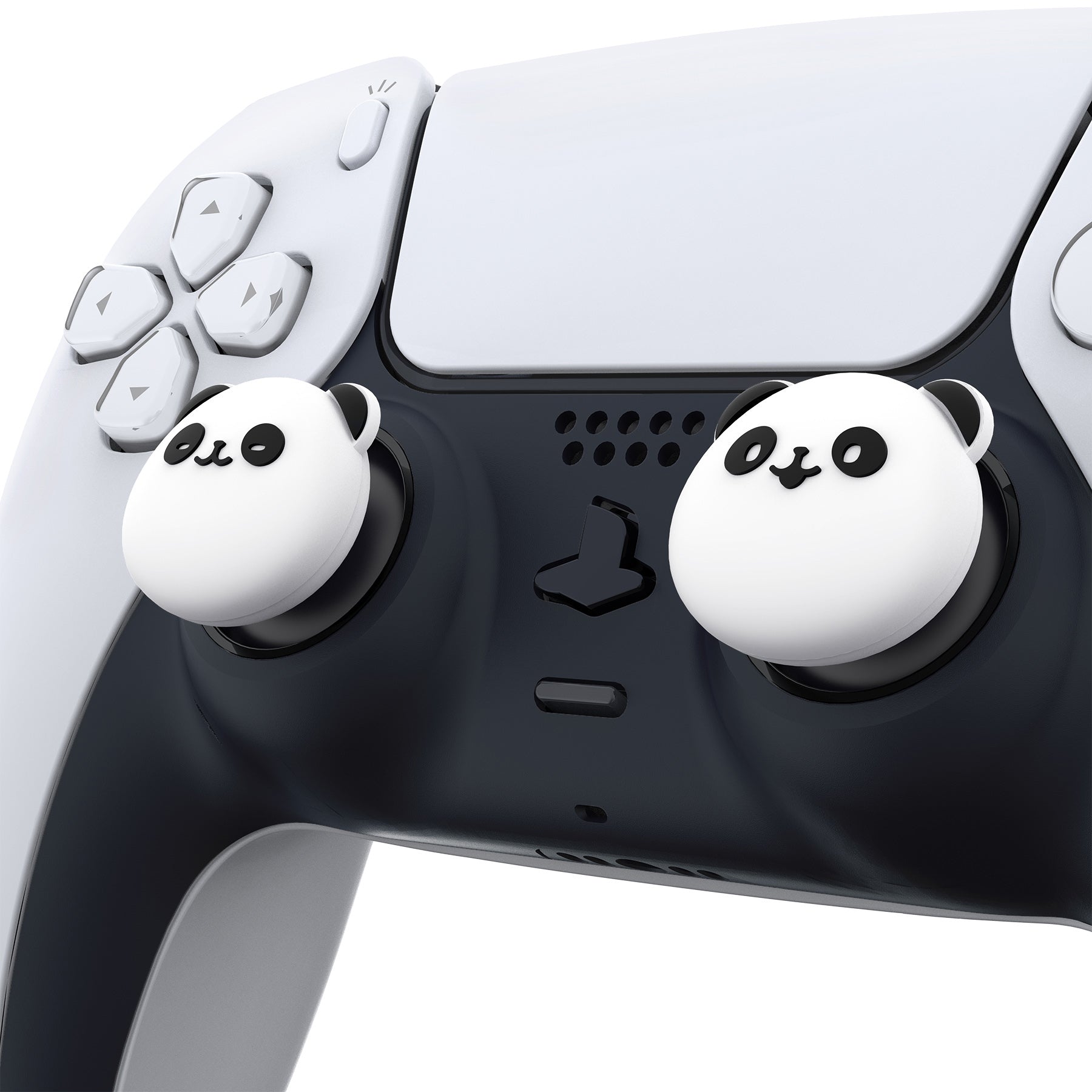 PlayVital Cute Thumb Grip Caps for ps5/4 Controller, Silicone Analog Stick Caps Cover for Xbox Series X/S, Thumbstick Caps for Switch Pro Controller - Chubby Panda - PJM3012 PlayVital