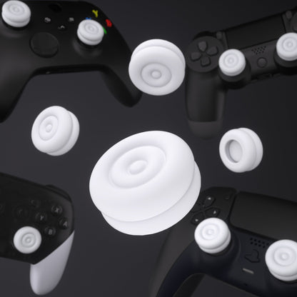 PlayVital Thumbs Cushion Caps Thumb Grips for ps5, for ps4, Thumbstick Grip Cover for Xbox Series X/S, Thumb Grip Caps for Xbox One, Elite Series 2, for Switch Pro Controller - White - PJM3022 PlayVital