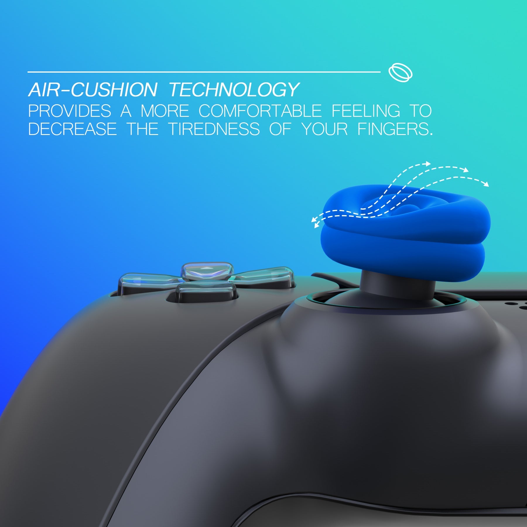 PlayVital Thumbs Cushion Caps Thumb Grips for ps5, for ps4, Thumbstick Grip Cover for Xbox Series X/S, Thumb Grip Caps for Xbox One, Elite Series 2, for Switch Pro Controller - Blue - PJM3024 PlayVital