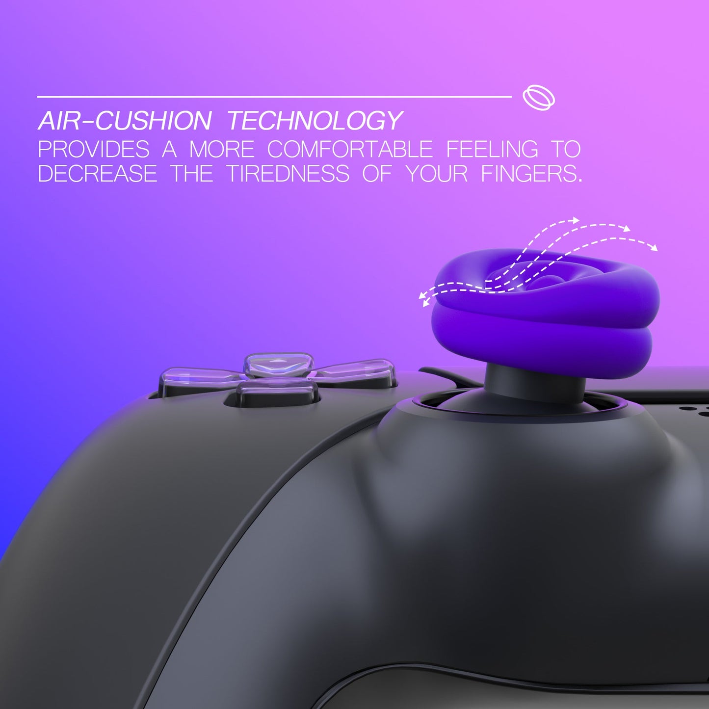 PlayVital Thumbs Cushion Caps Thumb Grips for ps5, for ps4, Thumbstick Grip Cover for Xbox Series X/S, Thumb Grip Caps for Xbox One, Elite Series 2, for Switch Pro Controller - Purple- PJM3025 PlayVital