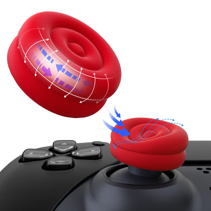 PlayVital Thumbs Cushion Caps Thumb Grips for ps5, for ps4, Thumbstick Grip Cover for Xbox Series X/S, Thumb Grip Caps for Xbox One, Elite Series 2, for Switch Pro Controller - Passion Red- PJM3026 PlayVital