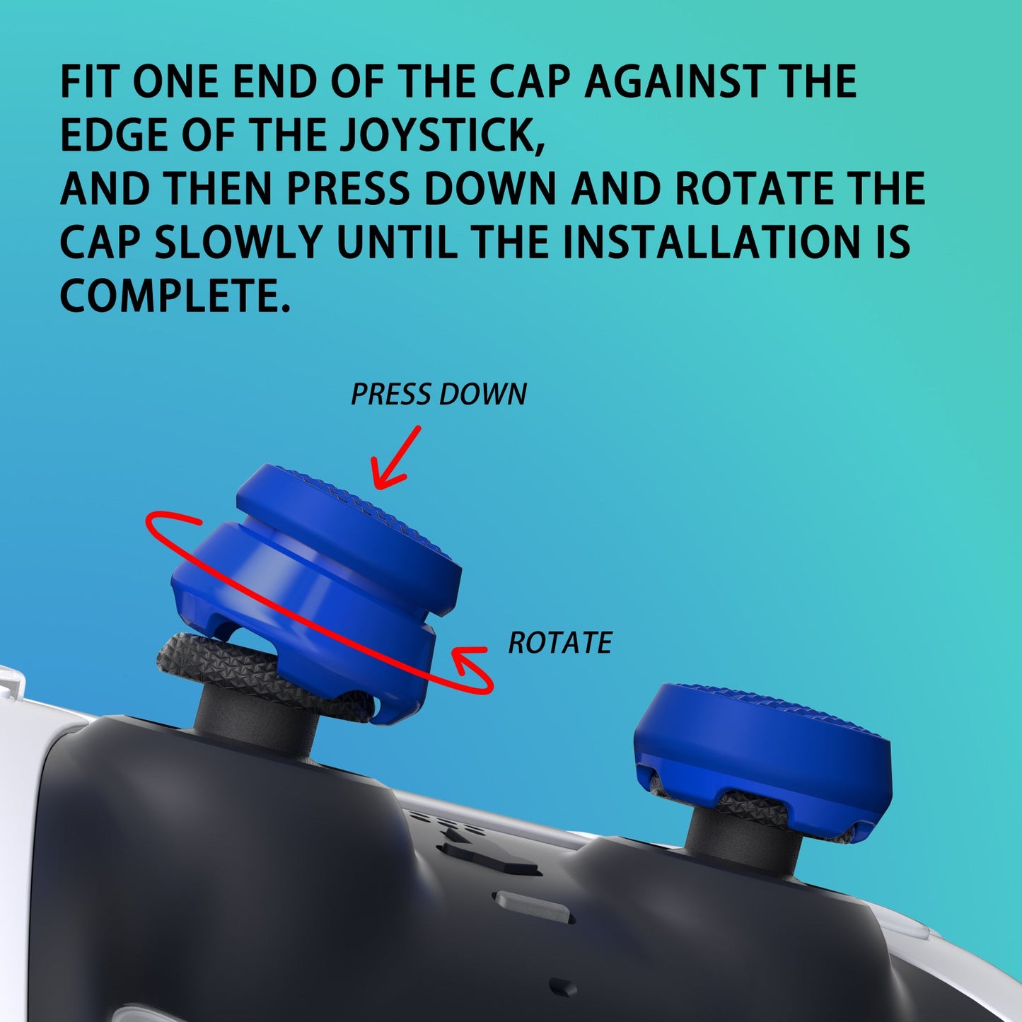 PlayVital Thumbs Assault Armor Thumbstick Extender for ps5 Controller, for ps4 All Model Controllers, Joystick Caps Grip for ps5/4 Controller -2 High Raise and 2 Mid Raise Dome - Blue - PJM4003 PlayVital