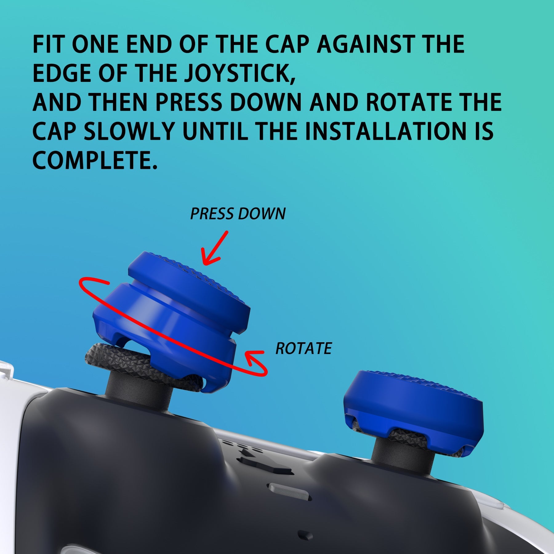 PlayVital Thumbs Assault Armor Thumbstick Extender for ps5 Controller, for ps4 All Model Controllers, Joystick Caps Grip for ps5/4 Controller -2 High Raise and 2 Mid Raise Dome - Blue - PJM4003 PlayVital