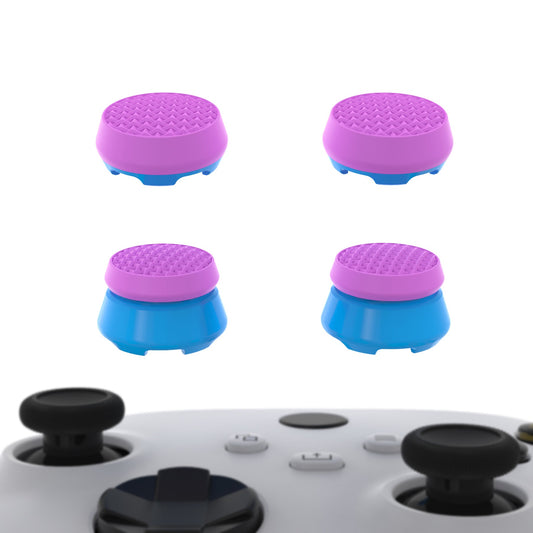 PlayVital Thumbs Pro ARMOR Thumbstick Extender for Xbox Core Controller, for Xbox Series X/S Controller, Joystick Caps Grip for Xbox One Controller - 2 High Raise and 2 Mid Raise Dome - Orchid Purple & Heaven Blue - PJM5004 PlayVital