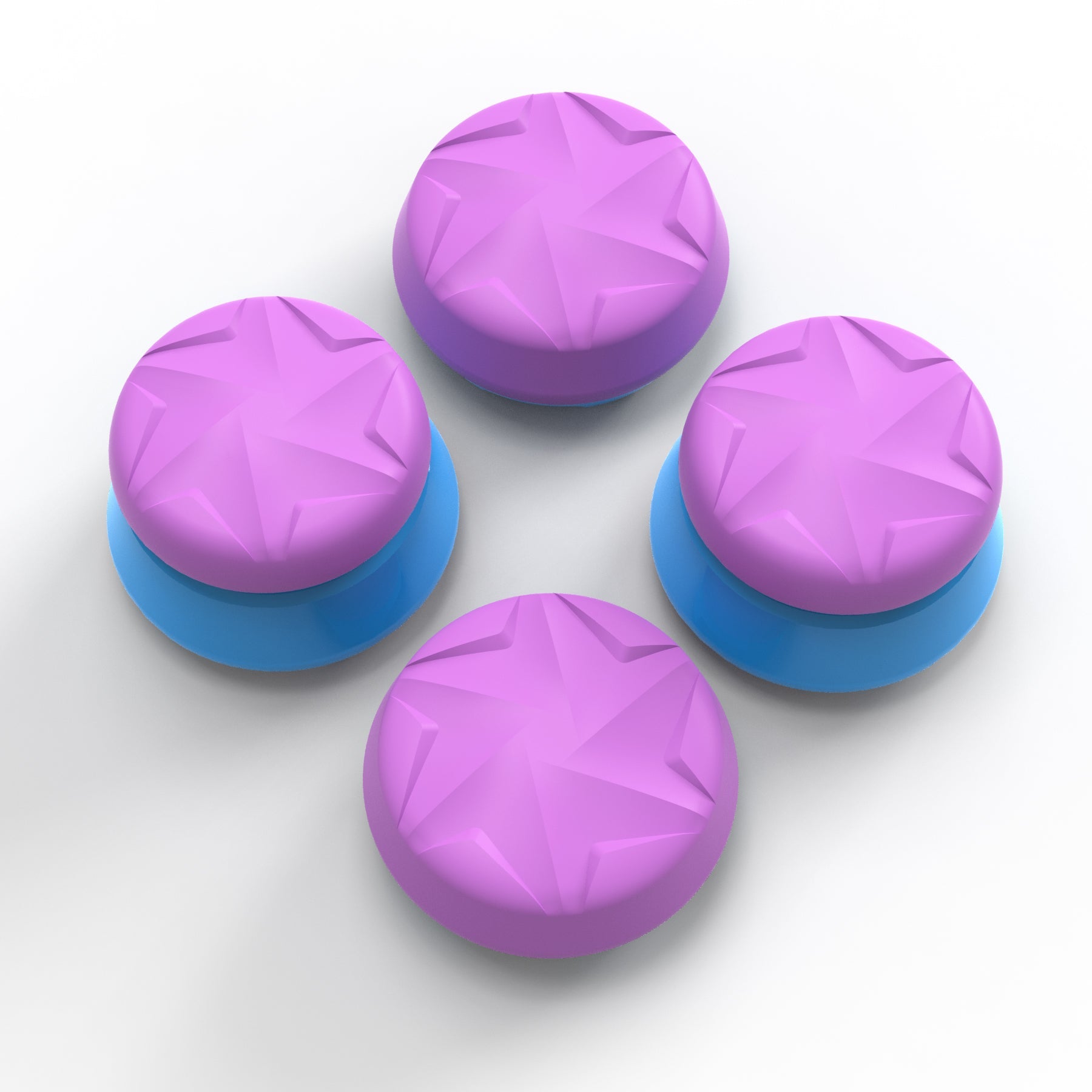 PlayVital Thumbs Pro HURRICANE Thumbstick Extender for Xbox Core Controller, for Xbox Series X/S Controller, Joystick Caps for Xbox One Controller - 2 High Raise & 2 Mid Raise Concave - Orchid Purple & Heaven Blue - PJM5008 PlayVital