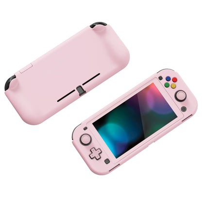 PlayVital ZealProtect Protective Case for Nintendo Switch Lite, Hard Shell Ergonomic Grip Cover for Nintendo Switch Lite w/Screen Protector & Thumb Grip Caps & Button Caps - Cherry Blossoms Pink - PSLYP3001 playvital