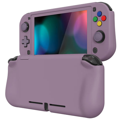 PlayVital ZealProtect Protective Case for Nintendo Switch Lite, Hard Shell Ergonomic Grip Cover for Nintendo Switch Lite w/Screen Protector & Thumb Grip Caps & Button Caps - Dark Grayish Violet - PSLYP3002 playvital