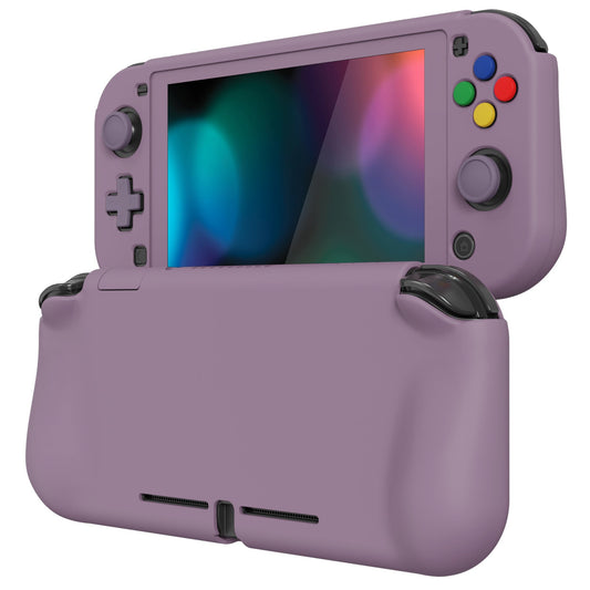 PlayVital ZealProtect Protective Case for Nintendo Switch Lite, Hard Shell Ergonomic Grip Cover for Nintendo Switch Lite w/Screen Protector & Thumb Grip Caps & Button Caps - Dark Grayish Violet - PSLYP3002 playvital