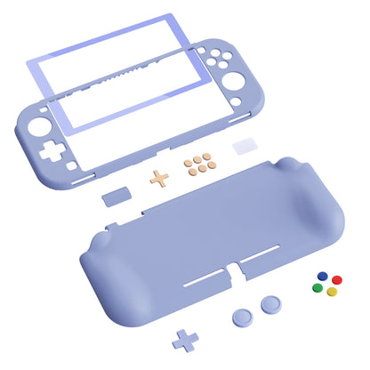 PlayVital ZealProtect Protective Case for Nintendo Switch Lite, Hard Shell Ergonomic Grip Cover for Nintendo Switch Lite w/Screen Protector & Thumb Grip Caps & Button Caps - Light Violet - PSLYP3004 playvital