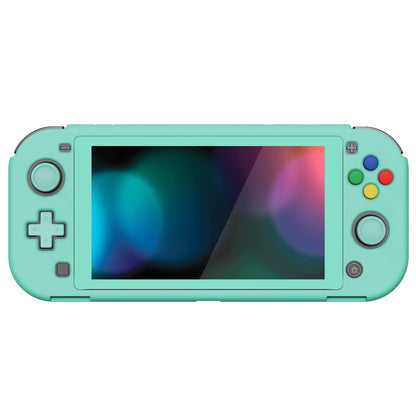 PlayVital ZealProtect Protective Case for Nintendo Switch Lite, Hard Shell Ergonomic Grip Cover for Nintendo Switch Lite w/Screen Protector & Thumb Grip Caps & Button Caps - Misty Green - PSLYP3005 playvital