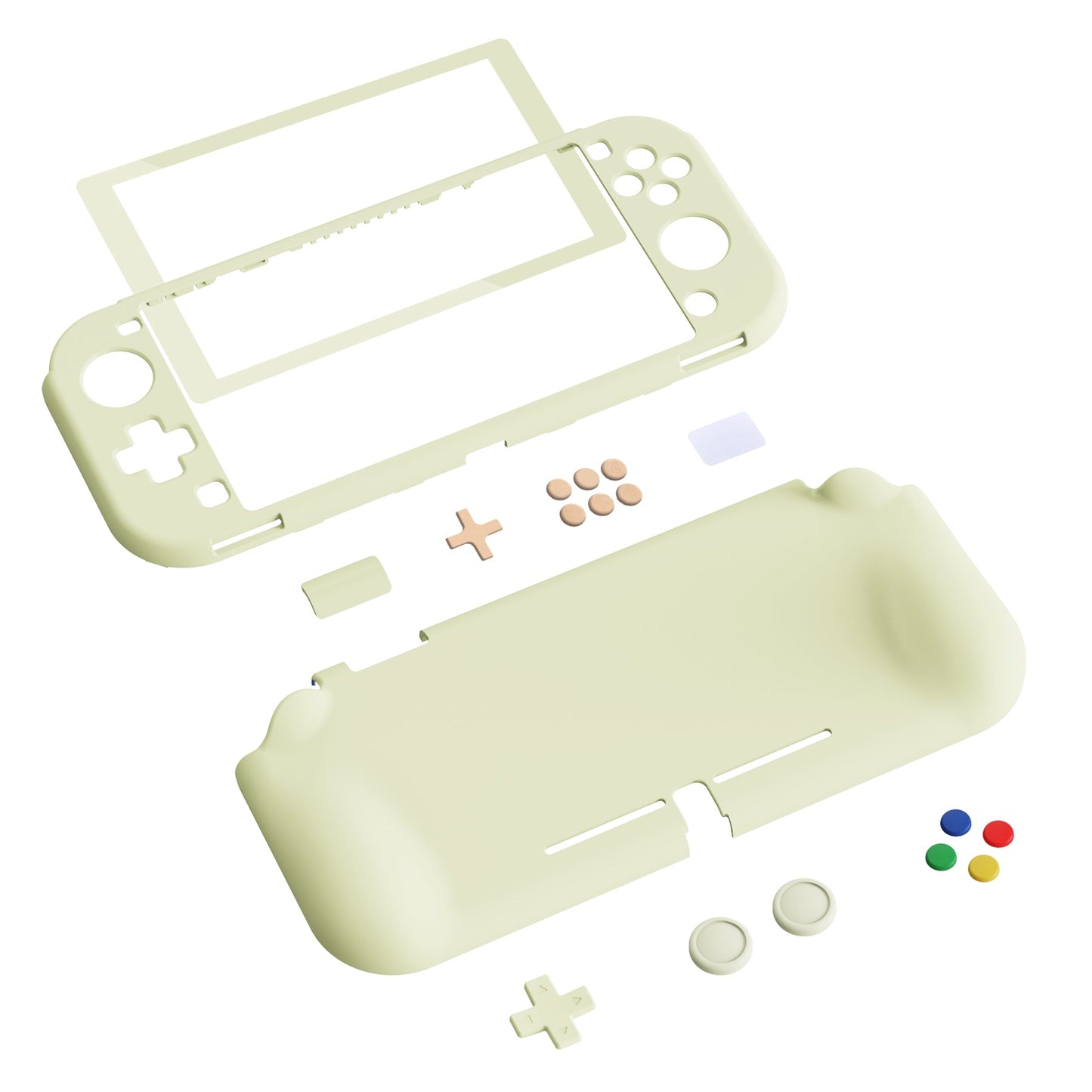 PlayVital ZealProtect Protective Case for Nintendo Switch Lite, Hard Shell Ergonomic Grip Cover for Nintendo Switch Lite w/Screen Protector & Thumb Grip Caps & Button Caps - Antique Yellow - PSLYP3006 playvital