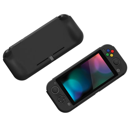 PlayVital ZealProtect Protective Case for Nintendo Switch Lite, Hard Shell Ergonomic Grip Cover for Nintendo Switch Lite w/Screen Protector & Thumb Grip Caps & Button Caps - Black - PSLYP3007 playvital