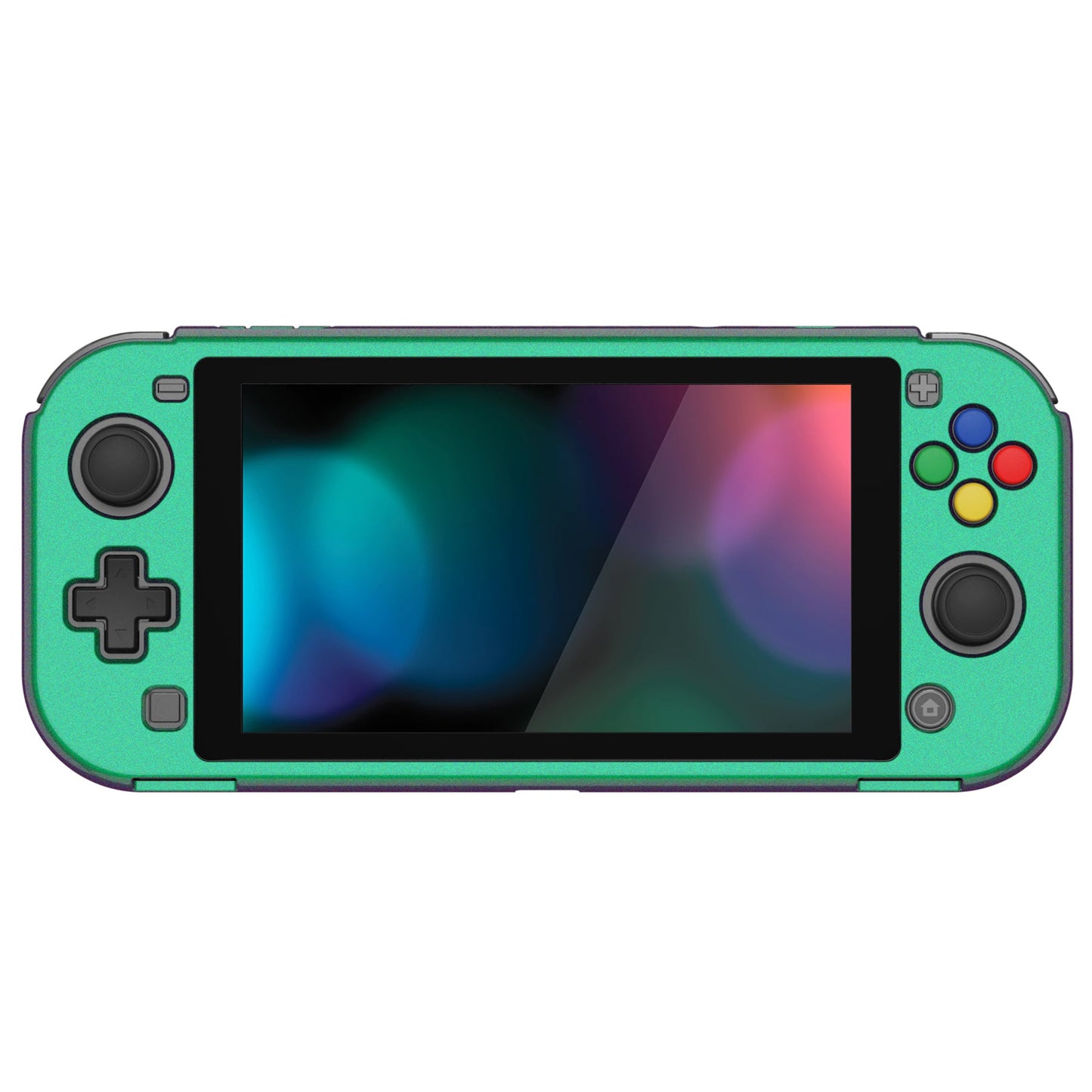 PlayVital ZealProtect Glossy Protective Case for Nintendo Switch Lite, Hard Shell Ergonomic Grip Cover for Switch Lite w/Screen Protector & Thumb Grip Caps & Button Caps - Chameleon Green Purple - PSLYP3008 playvital