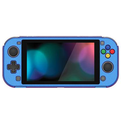 PlayVital ZealProtect Glossy Protective Case for Nintendo Switch Lite, Hard Shell Ergonomic Grip Cover for Switch Lite w/Screen Protector & Thumb Grip Caps & Button Caps - Chameleon Purple Blue - PSLYP3009 playvital