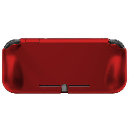 PlayVital ZealProtect Protective Case for Nintendo Switch Lite, Hard Shell Ergonomic Grip Cover for Nintendo Switch Lite w/Screen Protector & Thumb Grip Caps & Button Caps - Scarlet Red - PSLYP3010 playvital