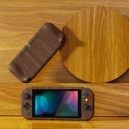 PlayVital ZealProtect Protective Case for Nintendo Switch Lite, Hard Shell Ergonomic Grip Cover for Nintendo Switch Lite w/Screen Protector & Thumb Grip Caps & Button Caps - Wood Grain - PSLYS2001 playvital