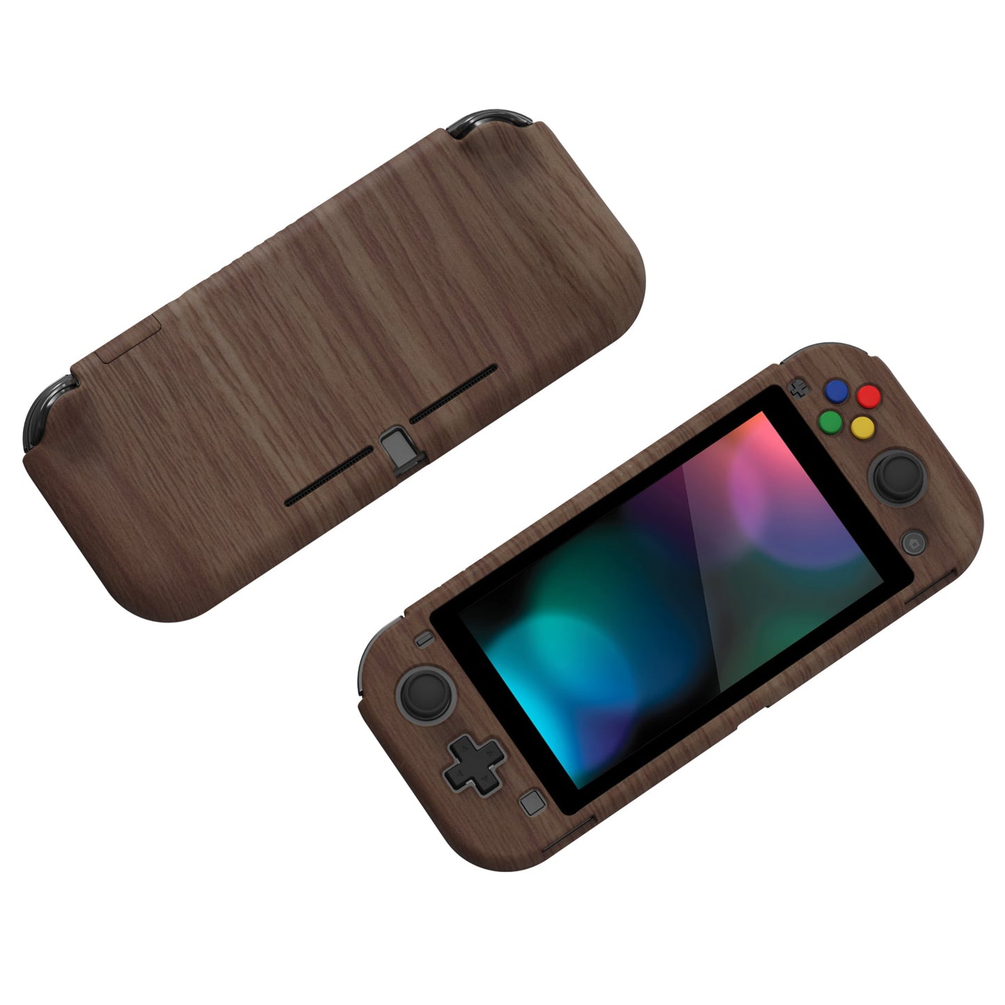 PlayVital ZealProtect Protective Case for Nintendo Switch Lite, Hard Shell Ergonomic Grip Cover for Nintendo Switch Lite w/Screen Protector & Thumb Grip Caps & Button Caps - Wood Grain - PSLYS2001 playvital